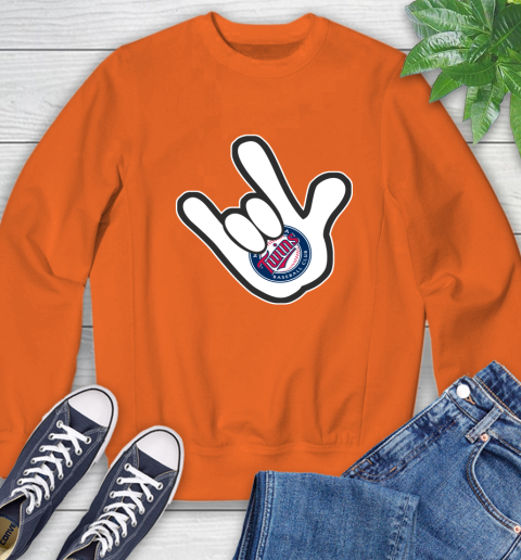 Minnesota Twins MLB Baseball Mickey Rock Hand Disney Sweatshirt 4