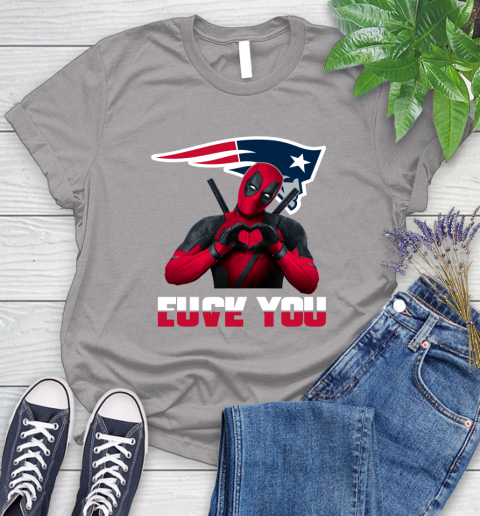NHL New England Patriots Deadpool Love You Fuck You Football Sports Women's T-Shirt 5
