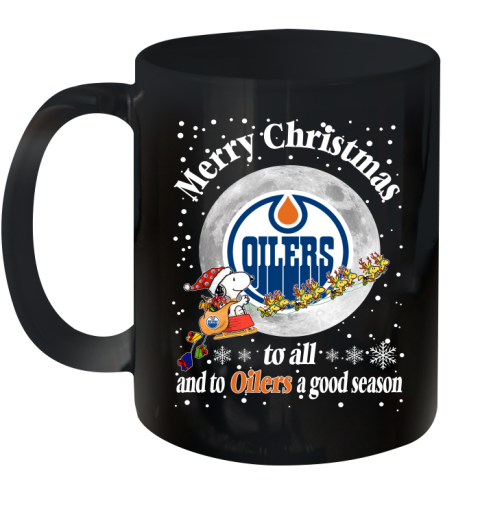 Edmonton Oilers Merry Christmas To All And To Oilers A Good Season NHL Hockey Sports Ceramic Mug 11oz