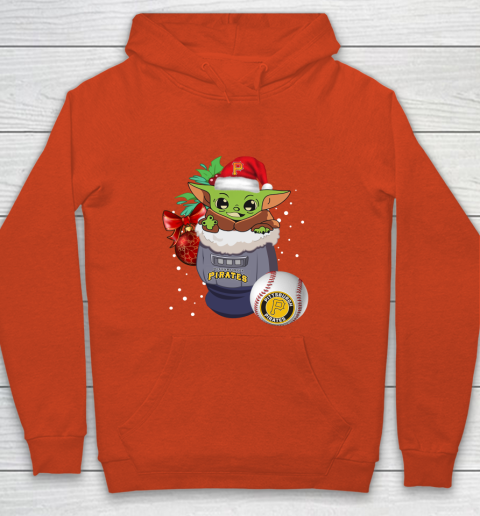Pittsburgh Pirates Christmas Baby Yoda Star Wars Funny Happy MLB Youth Hoodie 4