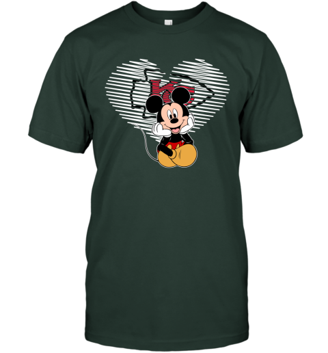NFL Kansas City Chiefs The Heart Mickey Mouse Disney Football T Shirt qT9ENZLt3LR classic t shirt 2 95 151514 front forest green