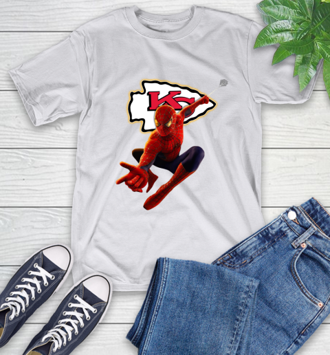 NFL Spider Man Avengers Endgame Football Kansas City Chiefs T-Shirt 12