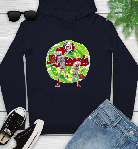 MLB Washington Nationals Rick And Morty Baseball Sports Youth Hoodie 4