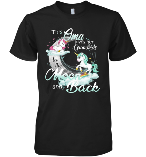 This Oma Loves Her Grandkids To The Moon And Back Unicorn Premium Men's T-Shirt