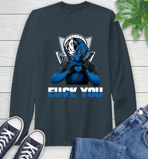 NBA Dallas Mavericks Deadpool Love You Fuck You Basketball Sports Long Sleeve T-Shirt 9
