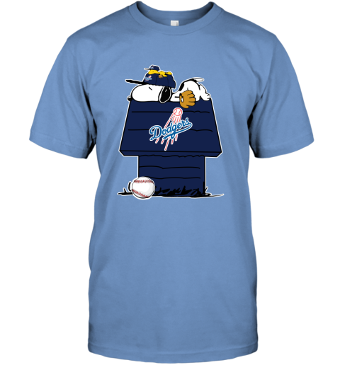 Snoopy Woodstock The Peanuts Los Angeles Dodgers Baseball Shirt