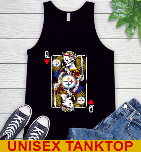 NFL Football Pittsburgh Steelers The Queen Of Hearts Card Shirt Tank Top