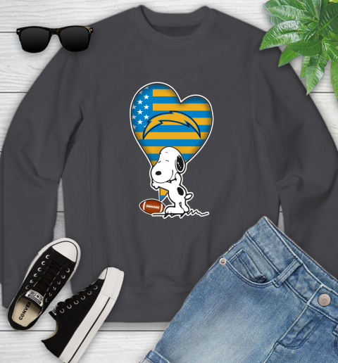 San Diego Chargers NFL Football The Peanuts Movie Adorable Snoopy Youth Sweatshirt 6