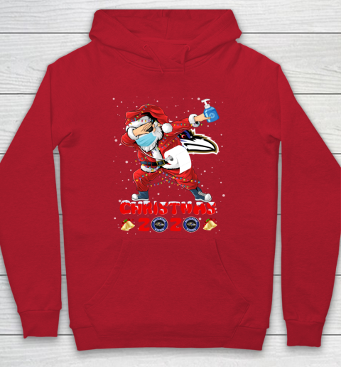 Baltimore Ravens Funny Santa Claus Dabbing Christmas 2020 NFL Hoodie 7