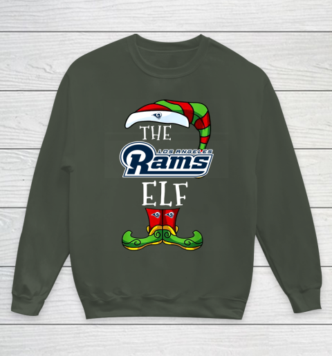 Los Angeles Rams Christmas ELF Funny NFL Youth Sweatshirt Tee