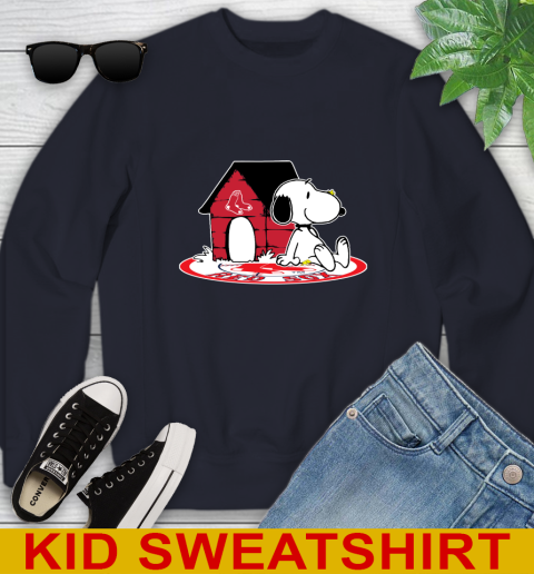 MLB Baseball Boston Red Sox Snoopy The Peanuts Movie Shirt Youth Sweatshirt 3