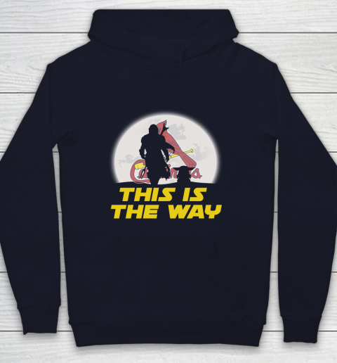 St.Louis Cardinals MLB Baseball Star Wars Yoda And Mandalorian This Is The Way Youth Hoodie 2