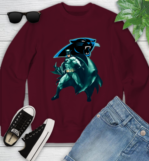 NFL Batman Football Sports Carolina Panthers Youth Sweatshirt 5