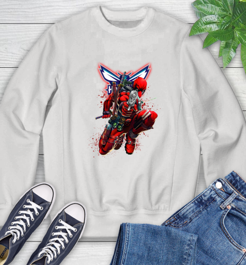 NBA Deadpool Marvel Comics Sports Basketball Charlotte Hornets Sweatshirt