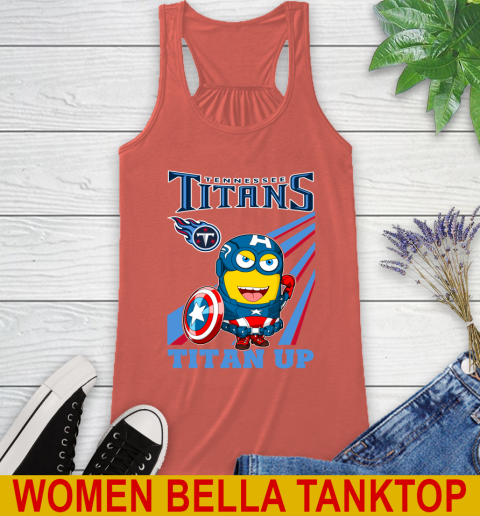NFL Football Tennessee Titans Captain America Marvel Avengers Minion Titan Up Shirt Racerback Tank 3