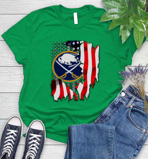 Buffalo Sabres NHL Hockey American Flag Women's T-Shirt 9