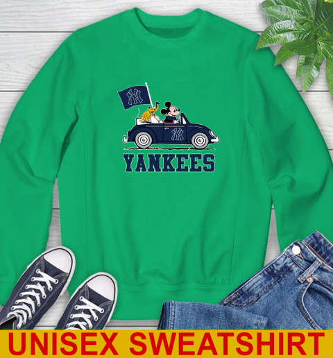 MLB Baseball New York Yankees Pluto Mickey Driving Disney Shirt Sweatshirt 6