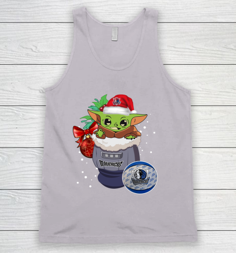 Dallas Mavericks Christmas Baby Yoda Star Wars Funny Happy NBA Tank Top 4