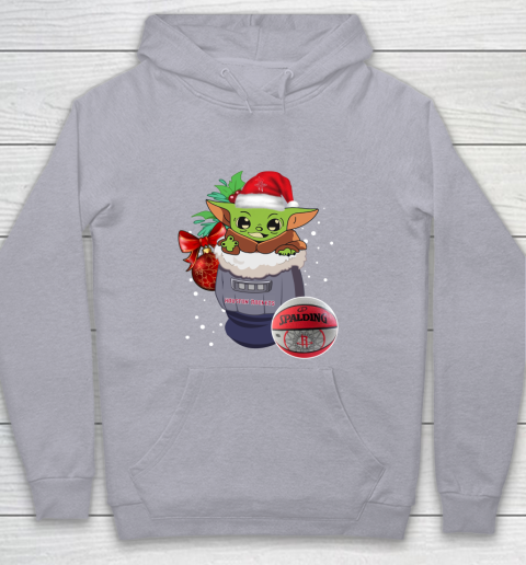 Houston Rockets Christmas Baby Yoda Star Wars Funny Happy NBA Youth Hoodie 5