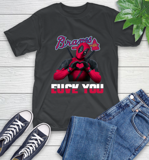 MLB Atlanta Braves Deadpool Love You Fuck You Baseball Sports T-Shirt