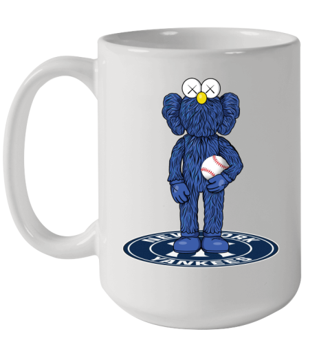 MLB Baseball New York Yankees Kaws Bff Blue Figure Shirt Ceramic Mug 15oz
