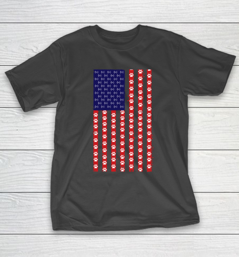 Baton Twirling Dog Lover American Flag T-Shirt