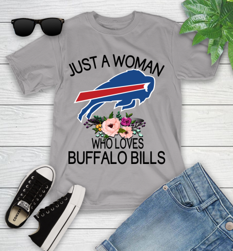 NFL Just A Woman Who Loves Buffalo Bills Football Sports Youth T-Shirt 2