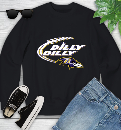 NFL Baltimore Ravens Dilly Dilly Football Sports Youth Sweatshirt 2
