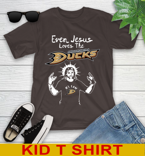 Anaheim Ducks NHL Hockey Even Jesus Loves The Ducks Shirt Youth T-Shirt 6