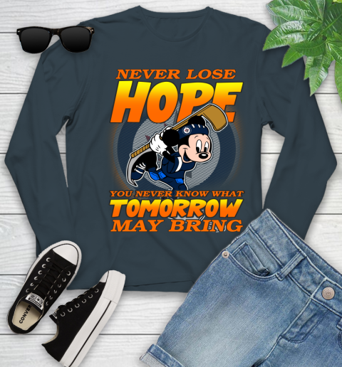 Winnipeg Jets NHL Hockey ootball Mickey Disney Never Lose Hope Youth Long Sleeve 9