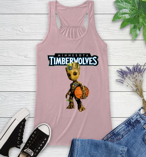 Minnesota Timberwolves NBA Basketball Groot Marvel Guardians Of The Galaxy Racerback Tank 11