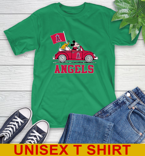 MLB Baseball Los Angeles Angels Pluto Mickey Driving Disney Shirt T-Shirt 7