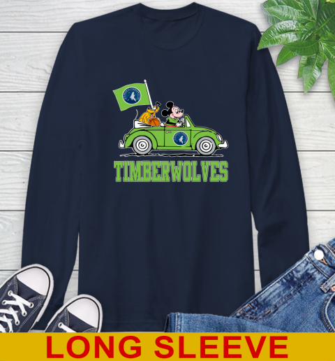 NBA Basketball Minnesota Timberwolves Pluto Mickey Driving Disney Shirt Long Sleeve T-Shirt 4