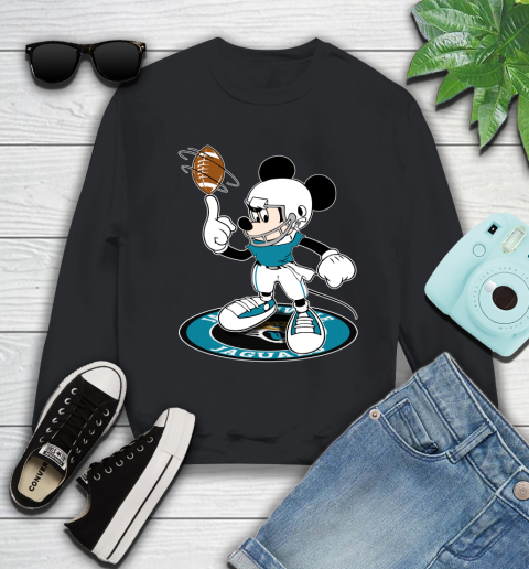 NFL Football Jacksonville Jaguars Cheerful Mickey Disney Shirt Youth Sweatshirt