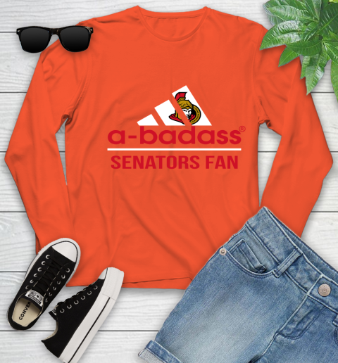 NHL A Badass Ottawa Senators Fan Adidas Hockey Sports Youth Long Sleeve 3