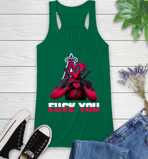 MLB Los Angeles Angels Deadpool Love You Fuck You Baseball Sports Racerback Tank 6