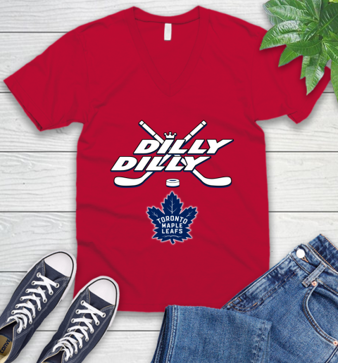 NHL Toronto Maple Leafs Dilly Dilly Hockey Sports V-Neck T-Shirt 8