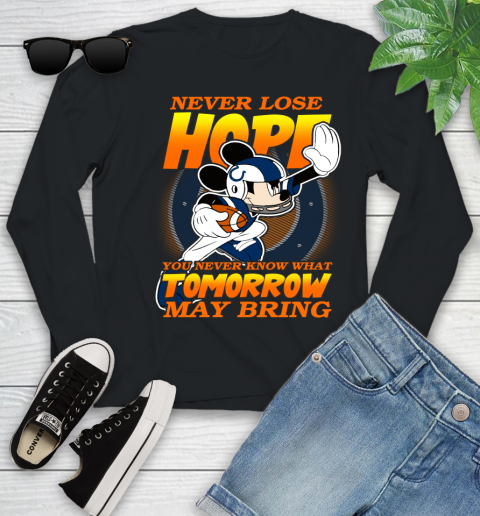 Indianapolis Colts NFL Football Mickey Disney Never Lose Hope Youth Long Sleeve