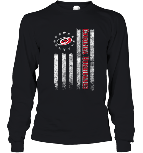 NHL American Flag Hockey Sports Carolina Hurricanes Youth Long Sleeve