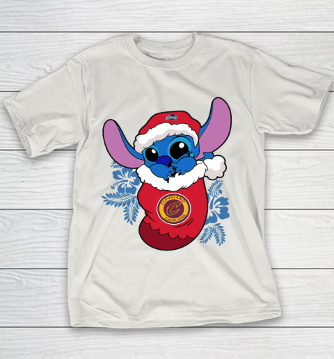 Cleveland Cavaliers Christmas Stitch In The Sock Funny Disney NBA Youth T-Shirt 11