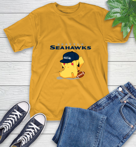 NFL Pikachu Football Seattle Seahawks T-Shirt 3