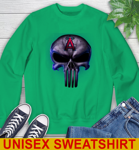 Los Angeles Angels MLB Baseball Punisher Skull Sports Sweatshirt 8