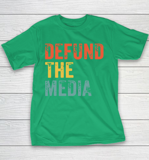 Defund The Media Retro Vintage Youth T-Shirt 5