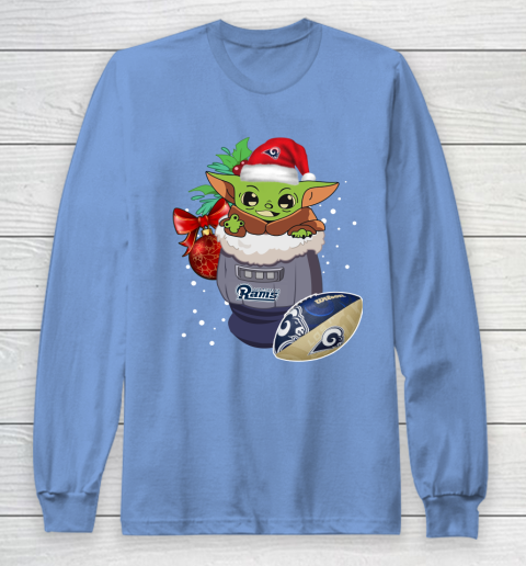 Los Angeles Rams Christmas Baby Yoda Star Wars Funny Happy NFL Long Sleeve T-Shirt 11