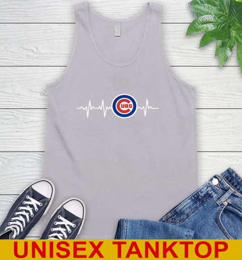 Chicago Cubs MLB Baseball Heart Beat Shirt Tank Top 3
