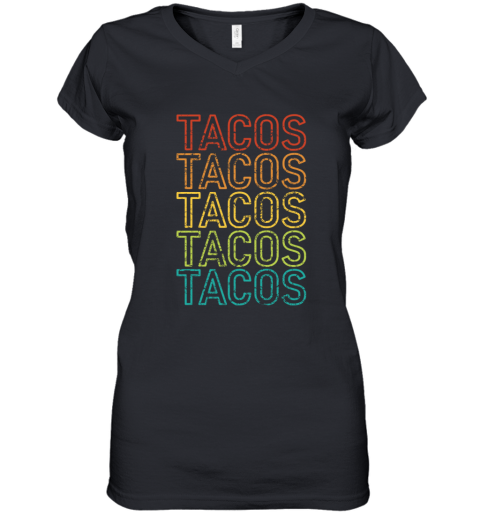 p6xl vintage mexicantacos women v neck t shirt 39 front black