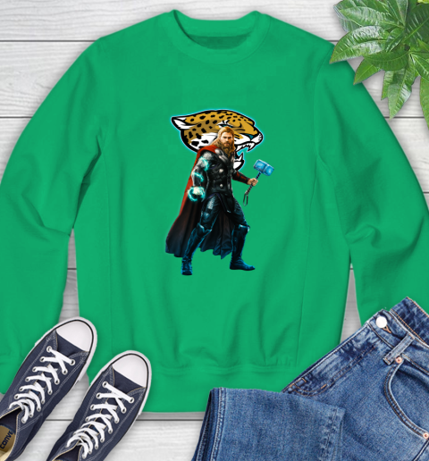 NFL Thor Avengers Endgame Football Jacksonville Jaguars Sweatshirt 6