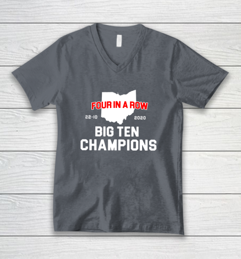 Big Ten Champions Four in a Row 2020 V-Neck T-Shirt 4