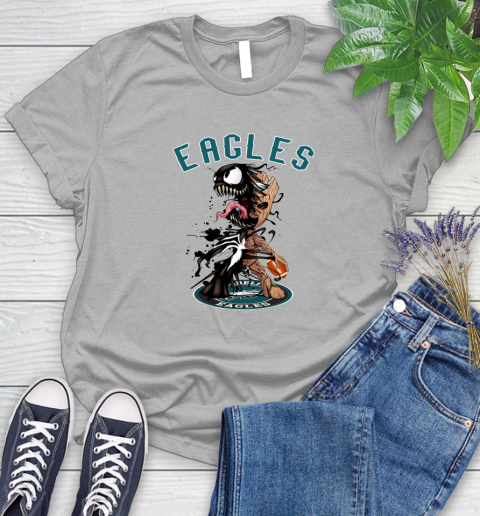 NFL Philadelphia Eagles Football Venom Groot Guardians Of The Galaxy Women's T-Shirt 5