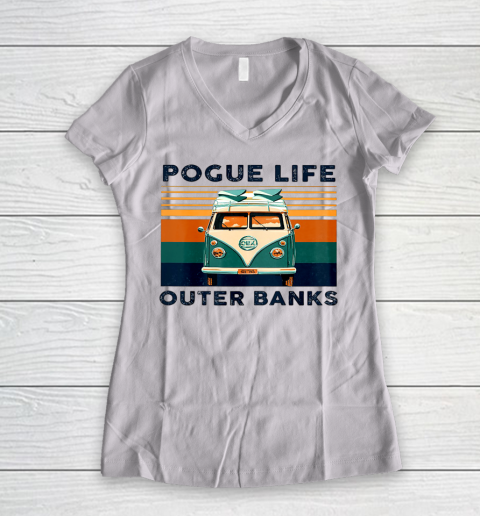 Pogue Life Outer Banks Retro Vintage Women's V-Neck T-Shirt